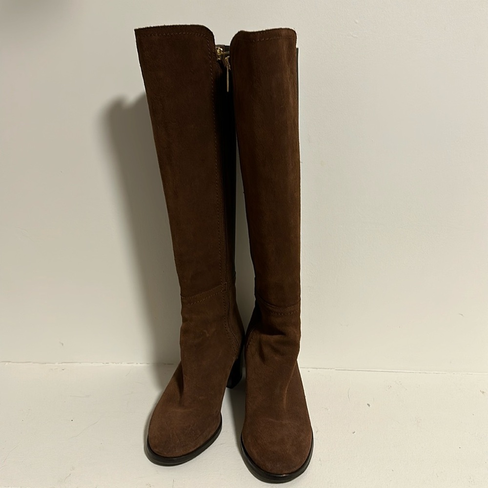 Suede chocolate brown knee high boot